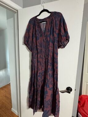 Sonoma Floral Tiered Maxi Dress - Dusty Rose & Navy